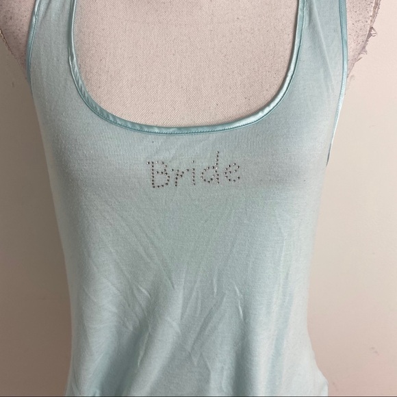 Bride Rhinestone Tank Top Women’s Blue Large Lace - Picture 2 of 5